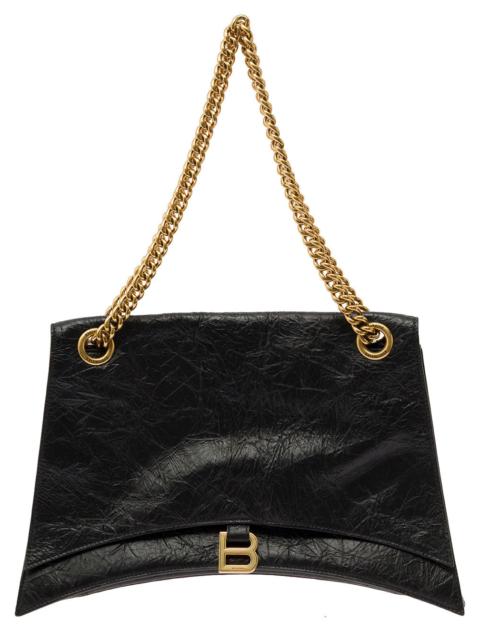 BALENCIAGA Balenciaga Women 'Big Crush' Black Crossbody Bag With B Logo In Crush Leather Woman