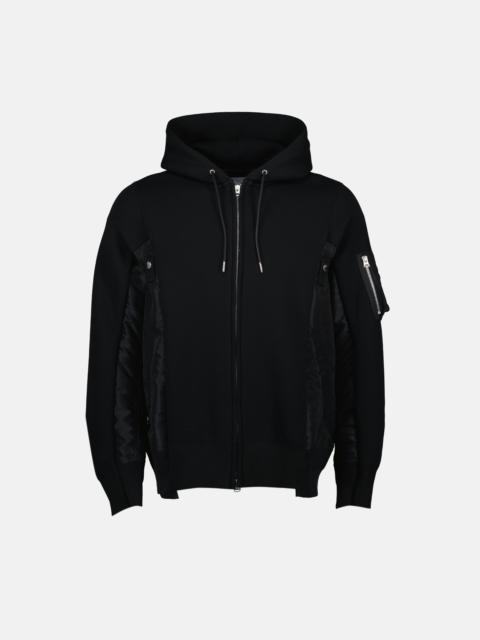 sacai Sweat zippée bi-matière