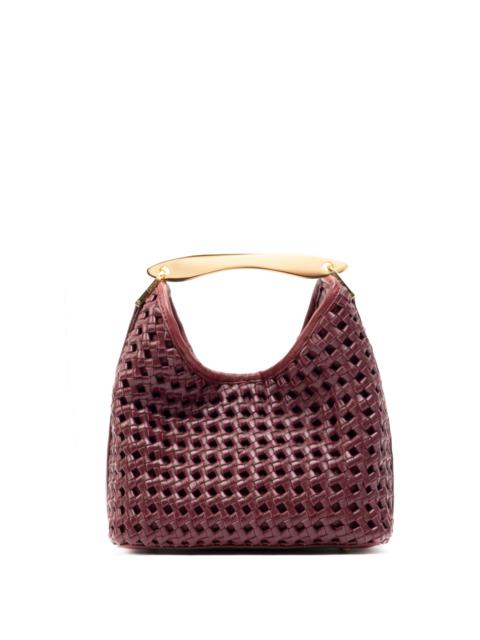 Elleme Small Boomerang Woven Leather Burgundy