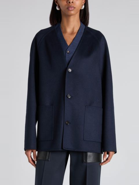 Bottega Veneta Bottega Veneta Light Wool & Cashmere Double Face Coat in 4121 Navy at Nordstrom