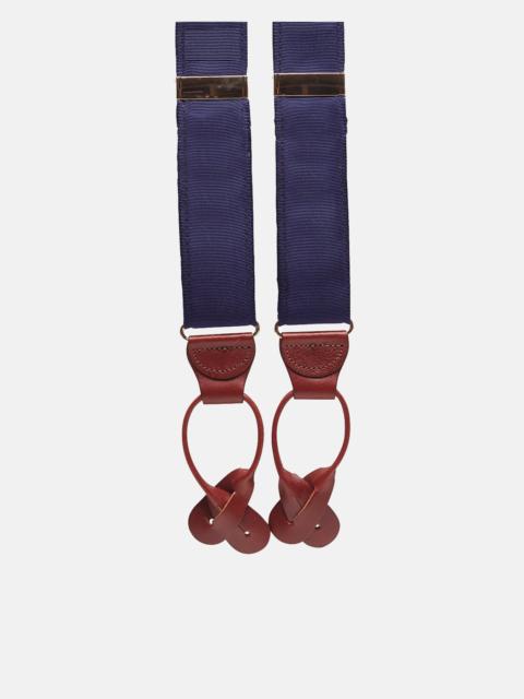 J. PRESS MADE-IN-USA SOLID NAVY GROSGRAIN BRACES