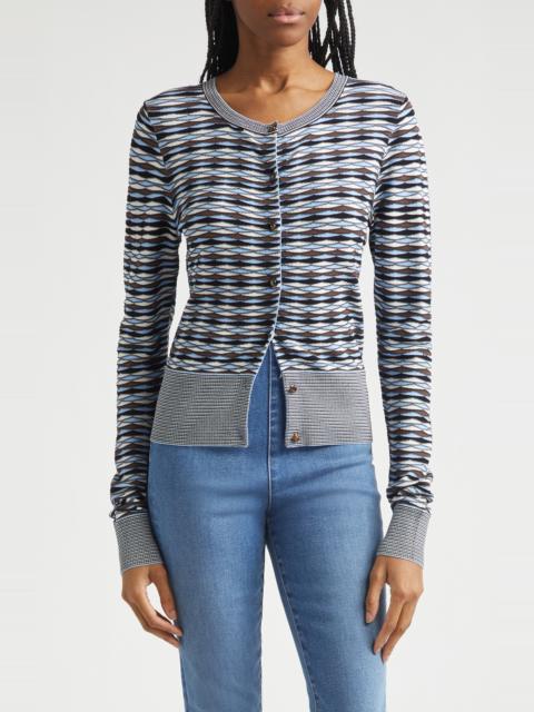 VERONICA BEARD Veronica Beard Cambria Button Front Knit Cardigan in Blue Jay Multi at Nordstrom