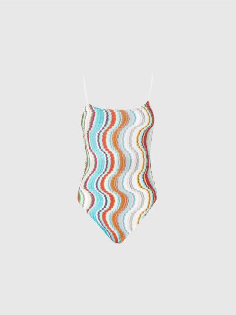 Missoni One-piece swimsuit with lamé wave pattern