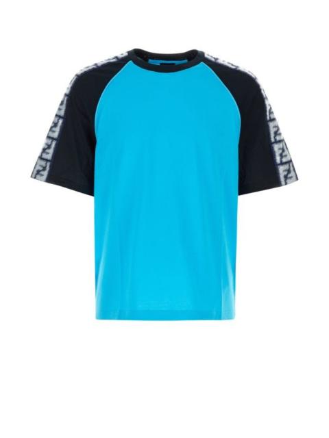 Fendi Man Two-Tone Cotton T-Shirt