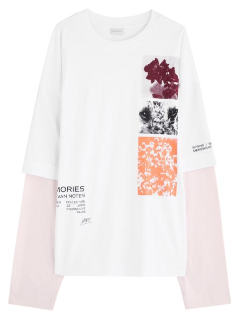 Dries Van Noten Hemmings Layered Printed Cotton top