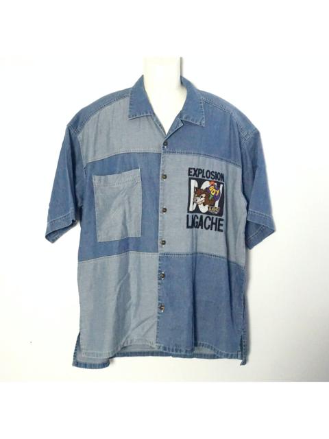 Other Designers Japanese Brand - LAGACHE Oversized Patchwork Denim Shirt