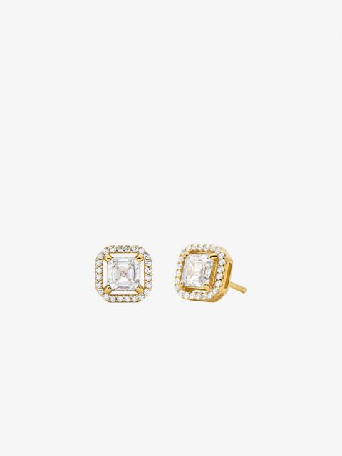MICHAEL KORS Precious Metal-Plated Sterling Silver Pavé Stud Earrings