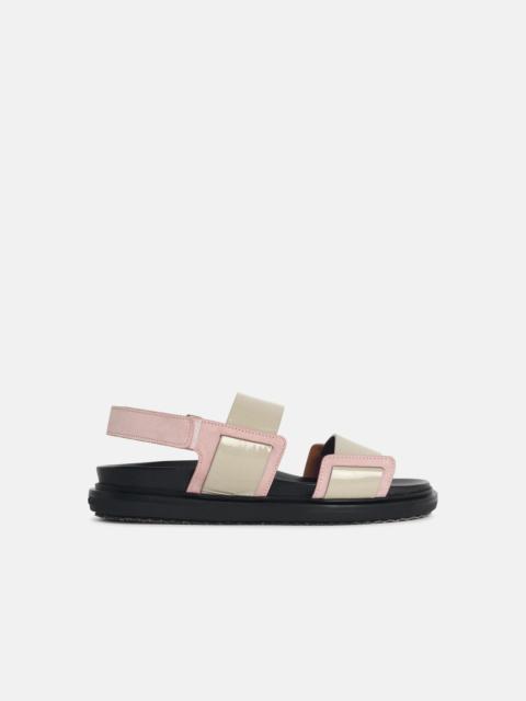 Marni 'FUSSBETT' PINK LEATHER SANDALS