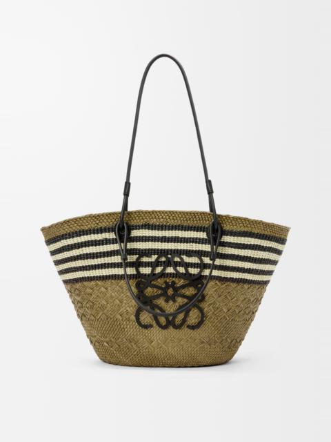 Loewe Medium Anagram basket in iraca palm and calfskin