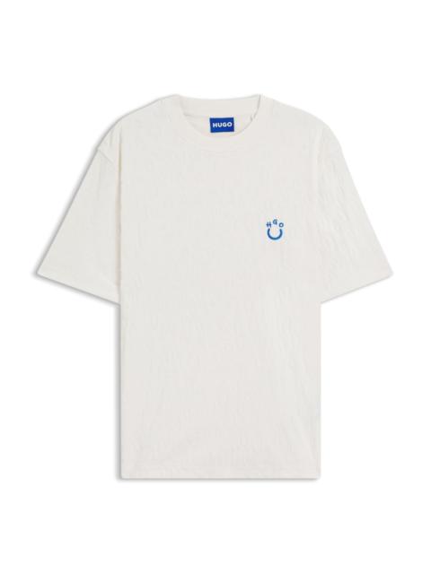 HUGO COTTON-TOWELING T-SHIRT WITH HAPPY HUGO
