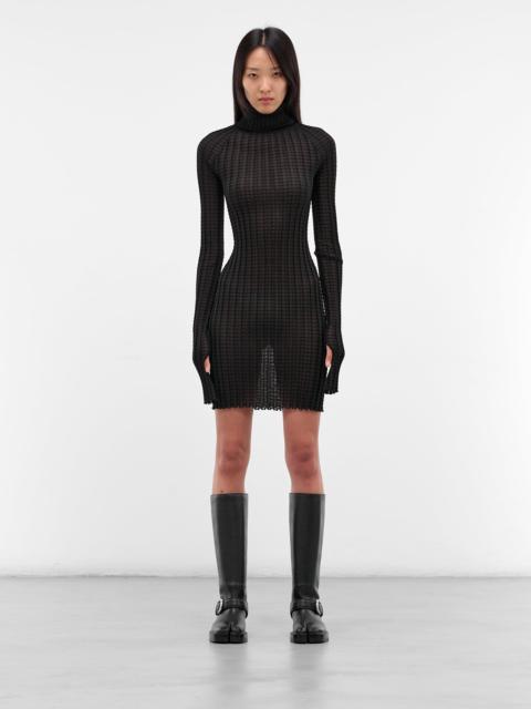 A. ROEGE HOVE Alba Black Ribbed Mini Dress