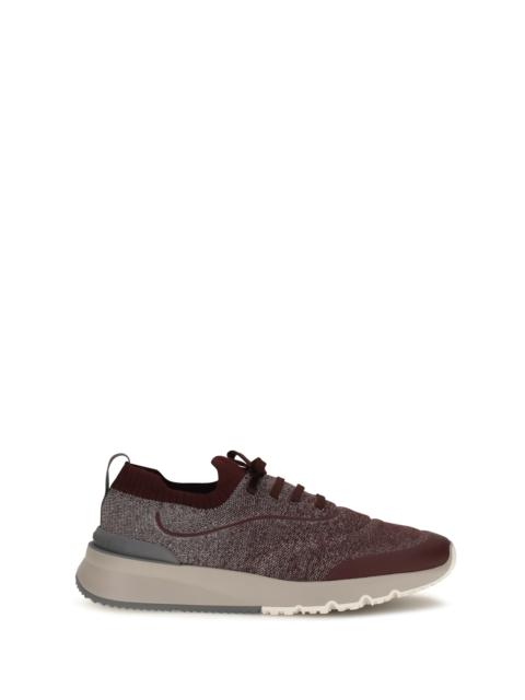 Brunello Cucinelli Brunello Cucinelli Techno Cotton Knit Sneakers Burgundy