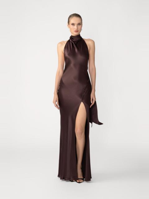 SAU LEE PENELOPE BACKLESS SATIN GOWN
