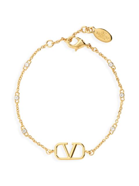 Valentino Valentino VLOGO Signature Swarovski Crystal Bracelet in Oro Crystal Gold Shade at Nordstrom