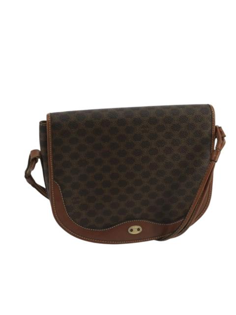 CELINE CELINE Macadam Canvas Shoulder Bag Pvc Leather Brown