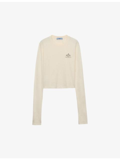 Prada Logo-print long-sleeve cotton T-shirt