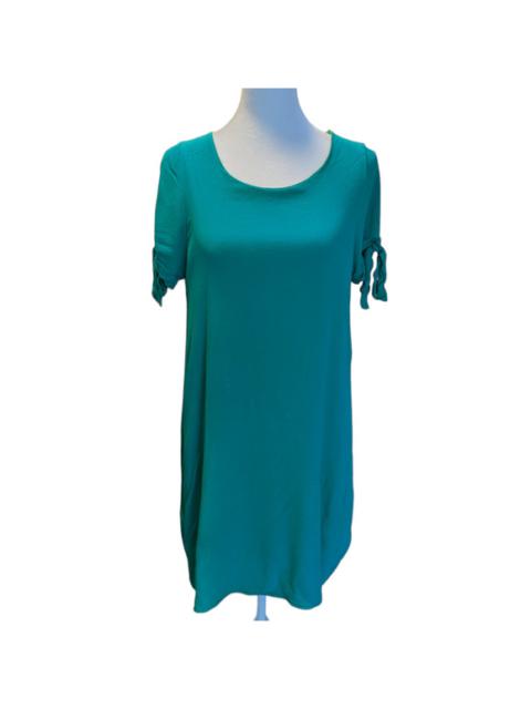 Other Designers Newbury Kustom Blue Green Tie Sleeve Sheath Dress Size Medium