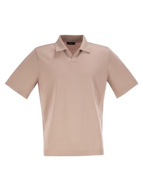 Herno Herno Men Cotton Jersey Polo Shirt With Open Collar