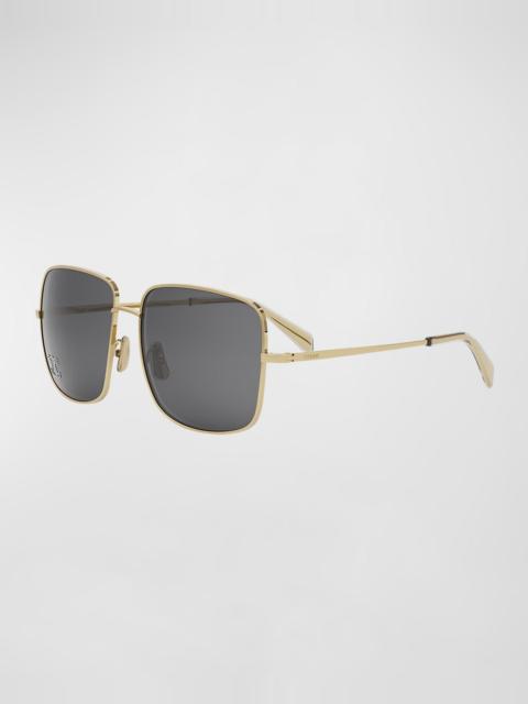 CELINE Embellished Triomphe Metal Square Sunglasses