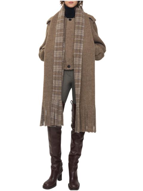Burberry burberry Detachable Scarf Wool Blend Jacket in Biscuit Beige at Nordstrom
