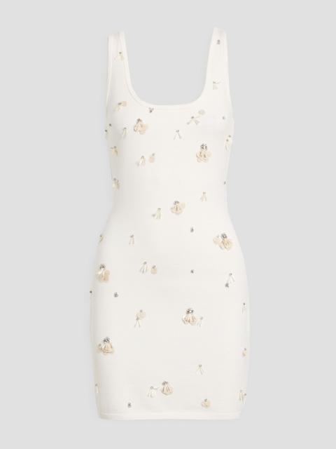 SIMKHAI Rue embellished stretch-knit mini dress
