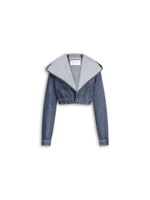 Alaïa Alaïa Denim Hoodie Jacket Blue Women