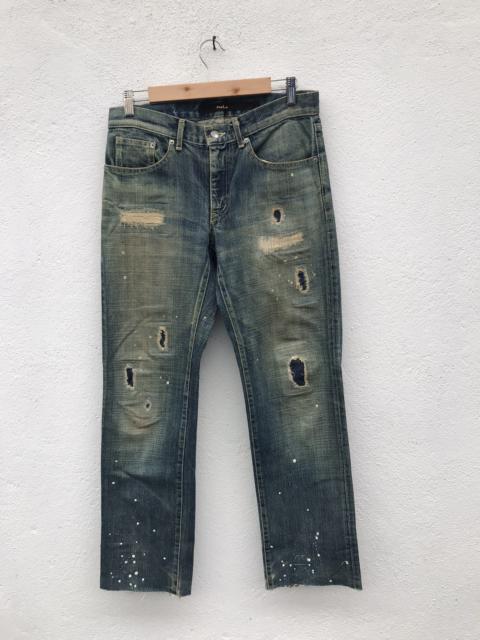 Other Designers Distressed Denim - MADE IN JAPAN HaLb Distressed Paint Splitter Denim Jeans