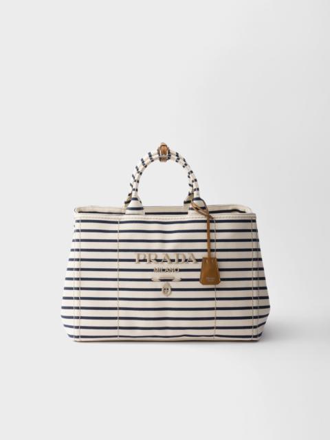 Prada Striped canvas tote bag