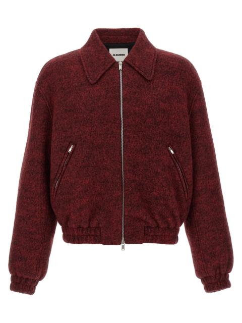 Jil Sander MéLange Wool Bomber Jacket Puffer Jackets Bordeaux