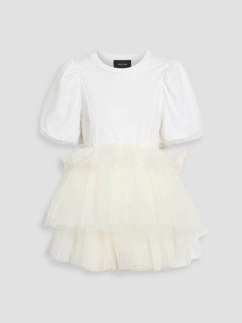Simone Rocha Layered tulle and cotton-jersey top