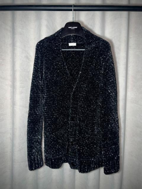 SAINT LAURENT Saint Laurent FW19 Black Silver Thread Star Cardigan