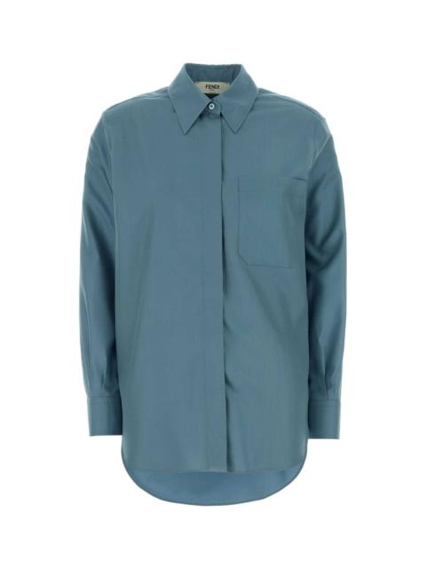 FENDI Fendi Women Air Force Blue Silk Shirt