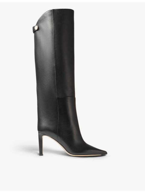 JIMMY CHOO Alizzie pointed-toe leather knee-high boots