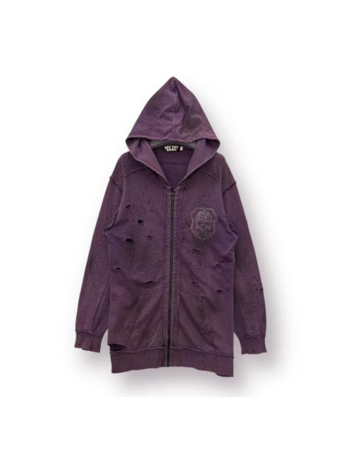 If Six Was Nine - 🔥 Sex Pot Revenge Punk Trashed skull Hoodie Long Sweat zippy