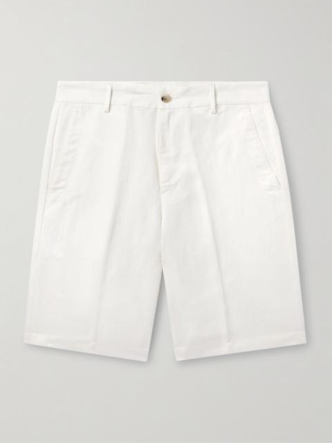 Canali Linen and Silk-Blend Shorts White