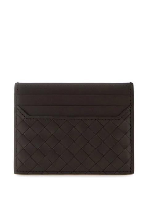 Bottega Veneta Bottega Veneta Men Dark Brown Leather Card Holder