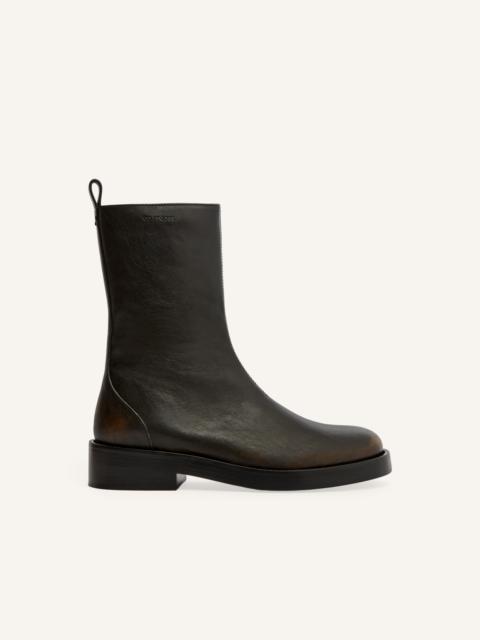 courrèges RIDER PATINA LEATHER BOOTS