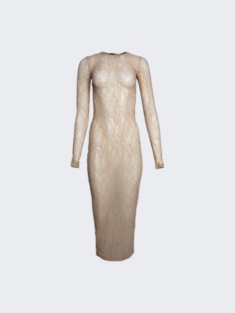WARDROBE.NYC Lace Long Sleeve Dress Khaki