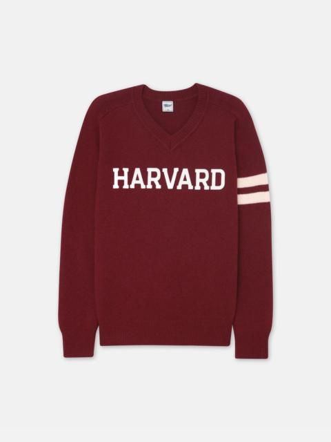 J. PRESS HARVARD WOOL VARSITY V-NECK SWEATER