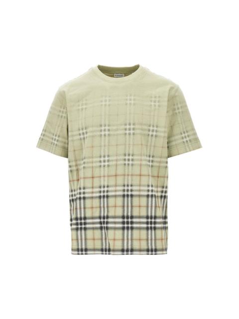 Burberry Burberry Men Cotton T-Shirt With Faded Check Motif