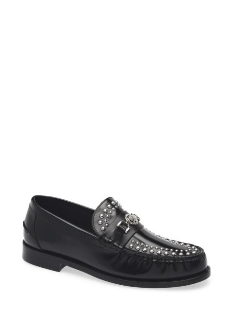VERSACE Versace Medusa '95 Studded Loafer in Black-Palladium at Nordstrom
