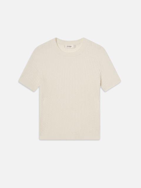 FRAME The Fine Cable Tee in Cream