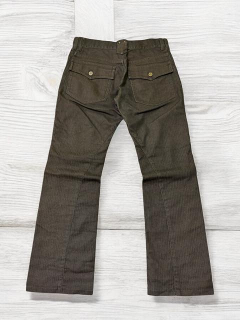 Twisted Leg Flared OFUON Striped Reconstructed Pants