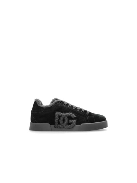 Dolce & Gabbana DOLCE&GABBANA DG Fuzzy Black Suede Sports Sneakers New & Aut