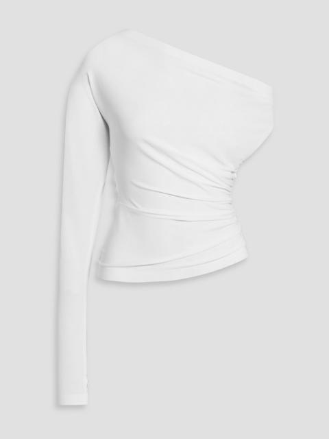 NORMA KAMALI One-shoulder draped stretch-jersey top