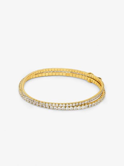 MICHAEL KORS Precious Metal-Plated Brass Double Wrap Tennis Bracelet