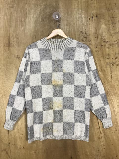 Other Designers Homespun Knitwear - Vintage Shev Riene Crewneck Chekered Plaid Knit Sweater