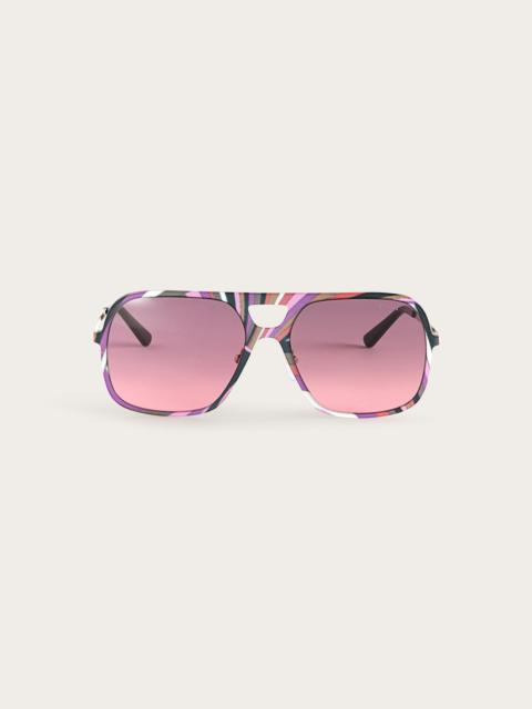 PUCCI IRIDE PRINTED AVIATOR SUNGLASSES
