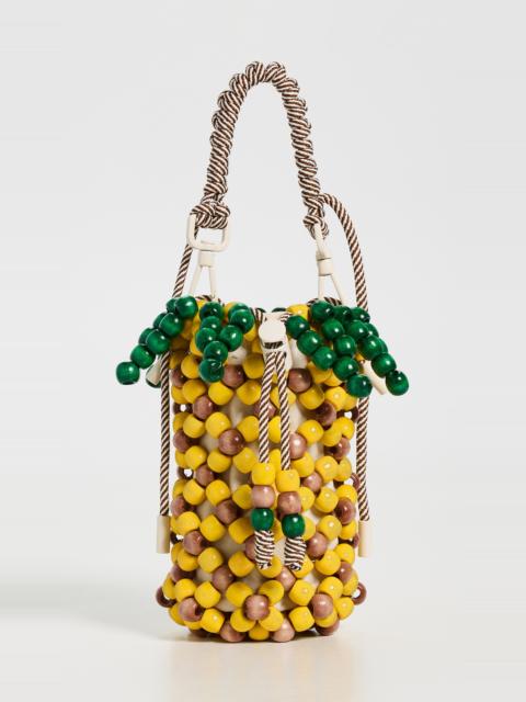ALÉMAIS Wood Bead Pineapple Mini Bag
