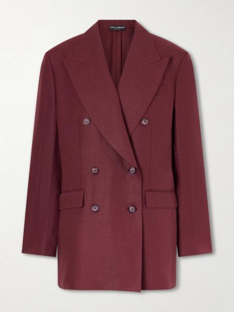 Dolce & Gabbana Double-breasted Oversized Linen Blazer
